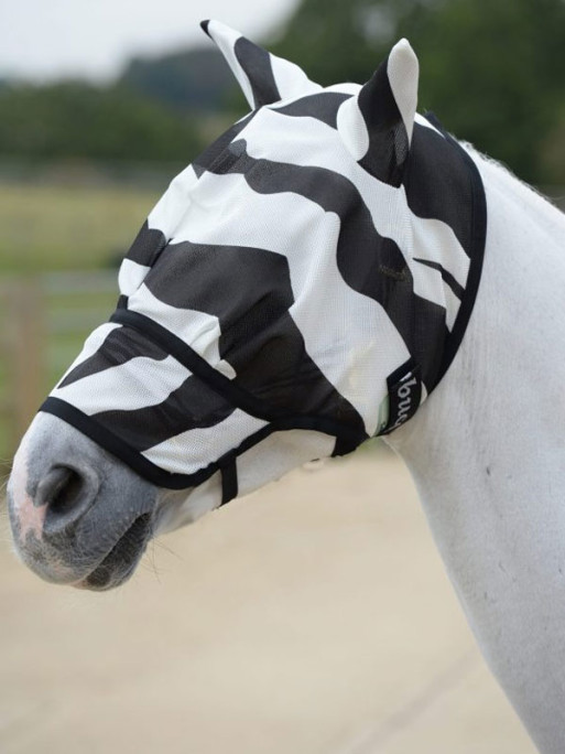 Masque anti-mouches Buzz-Off Zebra Extended Nose Bucas