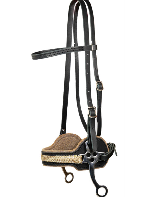 Hackamore avec bridon en cuir et feuttre de laine Ronzon Legend Hackamore avec bridon en cuir et feuttre de laine Ronzon Legend