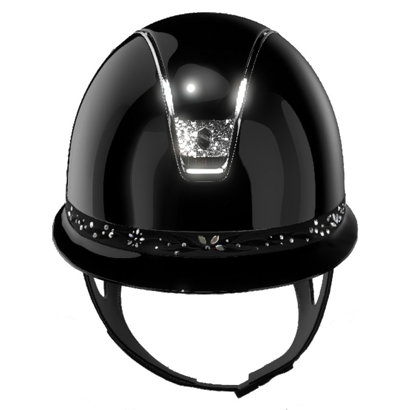 Casque Miss Shield Shadowglossy Flower Swarovski et blason Crystal Fabric 2.0 Samshield  (Mousse obligatoire vendue séparément)