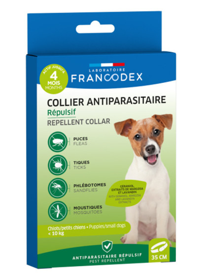 Collier antiparasitaire répulsif 35cm petits chien Francodex