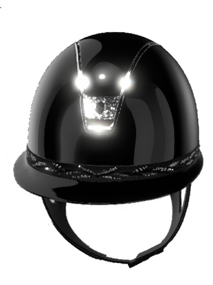 Casque Miss Shield Shadowglossy Flower Swarovski et blason Crystal Fabric Silver 2.0 Samshield