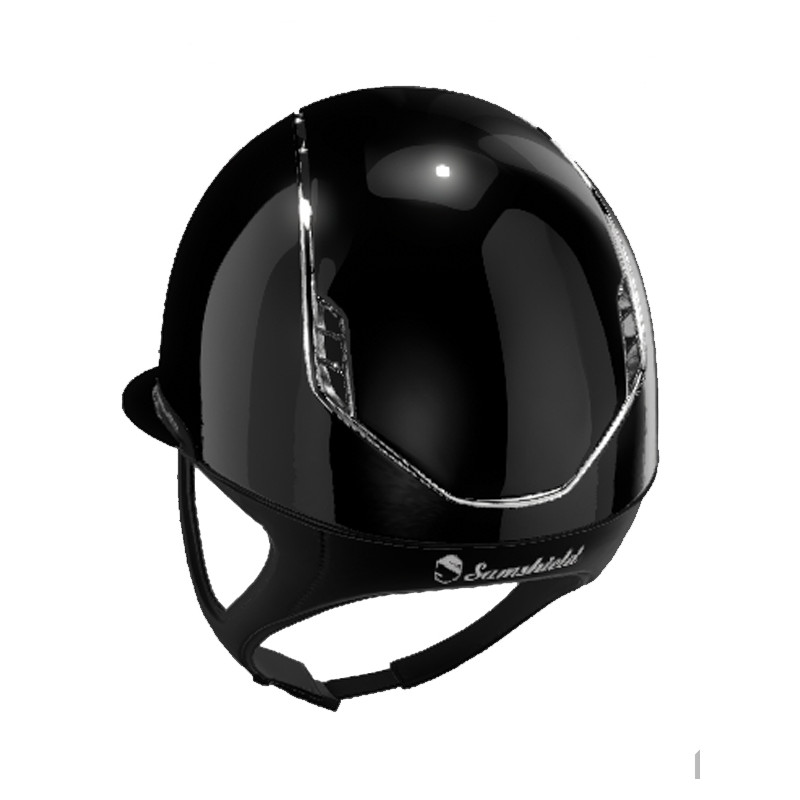 Casque Miss Shield Shadowglossy Flower Swarovski et blason Crystal Fabric Silver 2.0 Samshield