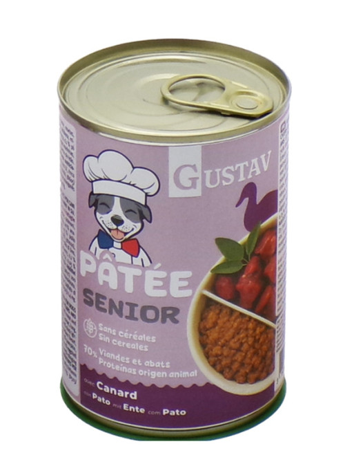 Pâtée pour chien senior canard 400g Gustav