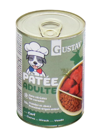 Pâtée pour chien adulte cerf 400g Gustav