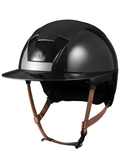 Casque Kooki Lady Shiny jugulaire marron Kask