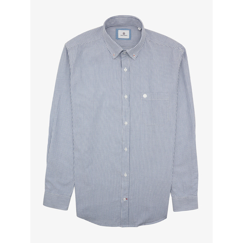 Chemise manches longues Oxford rayée Serge Blanco