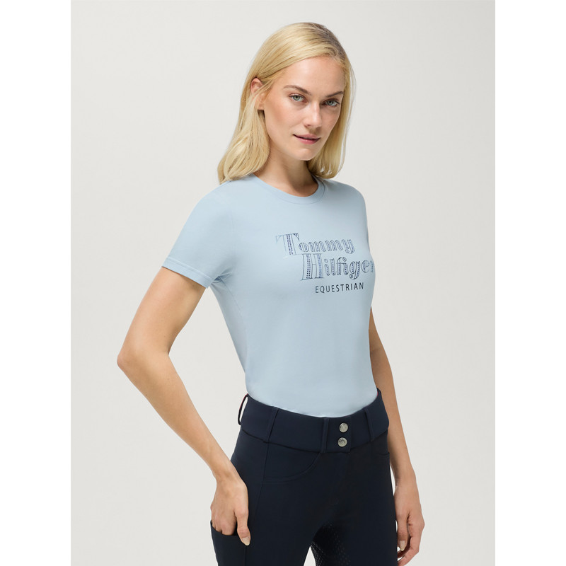 T-shirt Malibu Rhinestone SS26 Tommy Hilfiger Equestrian
