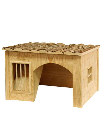 Maison avec râtelier à foin rongeur Nature Kerbl