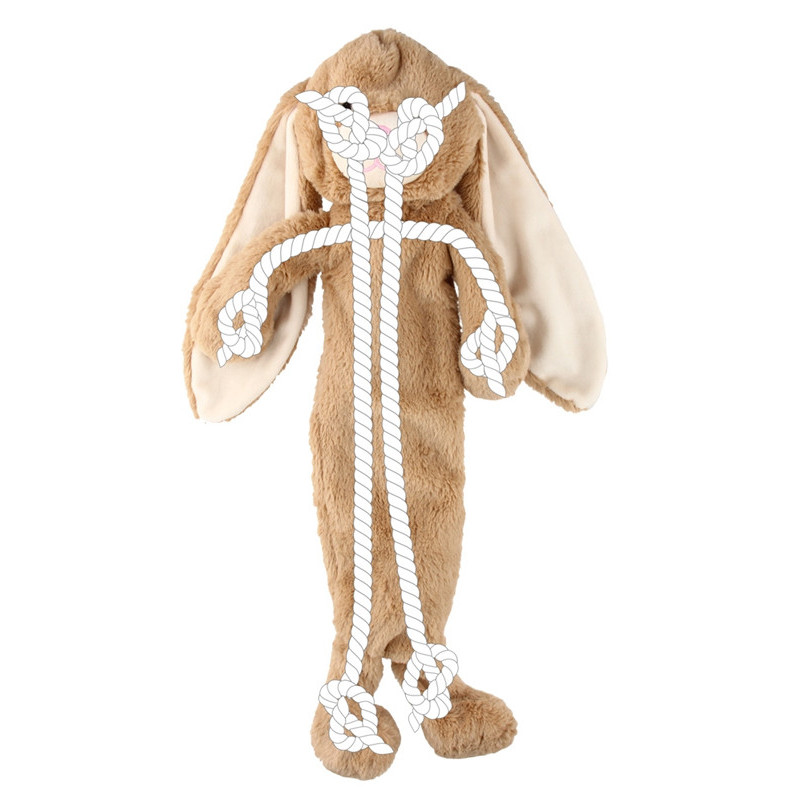 Jouet lapin avec corde 54cm Nobby