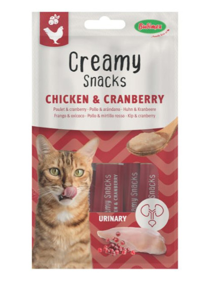 Creamy Snacks Chat x4 poulet/cranberry 60g Bubimex