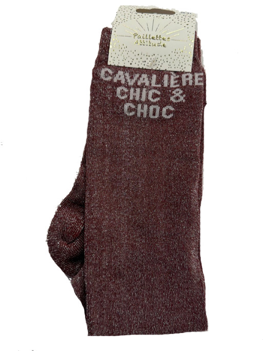 Chaussettes pailletée ''Cavallière chic&choc'' Paillettes Attitude