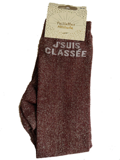Chaussettes d'équitation pailletées ''J'suis classée'' Paillettes Attitude