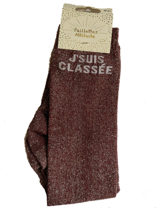 Chaussettes d'équitation pailletées ''J'suis classée'' Paillettes Attitude