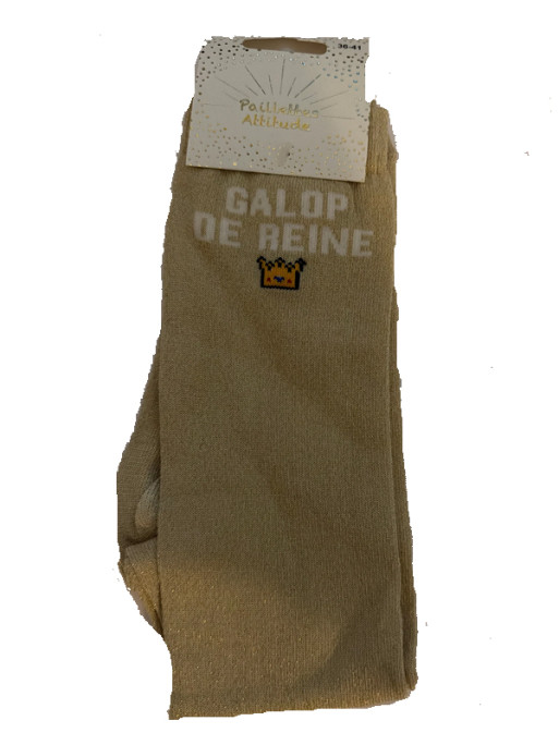 Chaussettes d'équitation pailletées ''Galop de reine'' Paillettes Attitude
