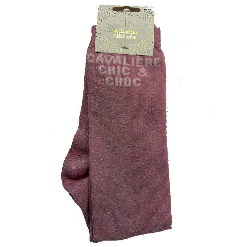 Chaussettes d'équitation pailletées ''Cavallière chic&choc'' Paillettes Attitude