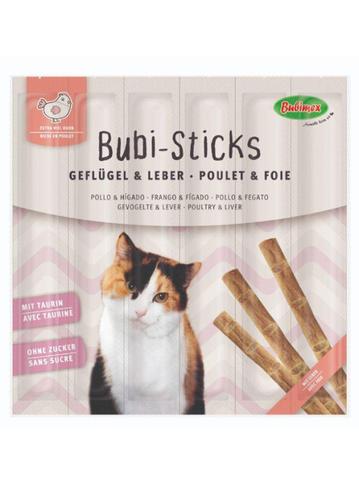 Friandises Bubi Sticks volaille/foie 30g Bubimex