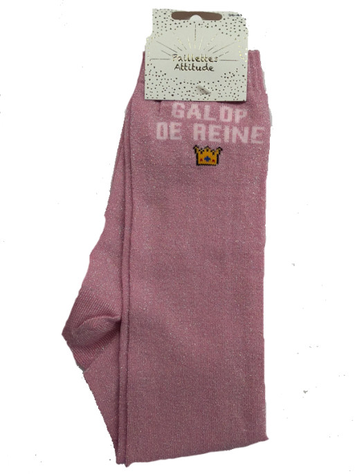 Chaussettes d'équitation pailletées ''Galop de reine'' Paillettes Attitude