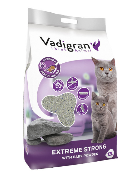 Litière chat Cat Litter Bentonite Extreme Strong 12kg Vadigran