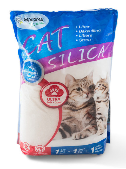 Litière pour chat Silica perles fines 2kg Vadigran