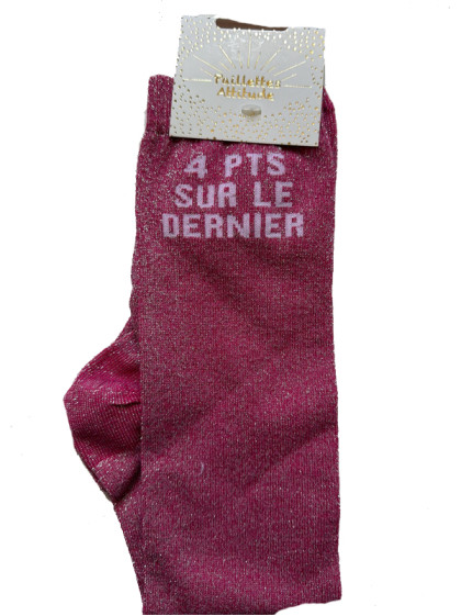 Chaussettes d'équitation pailletées ''4 PTS sur le dernier'' Paillettes Attitude