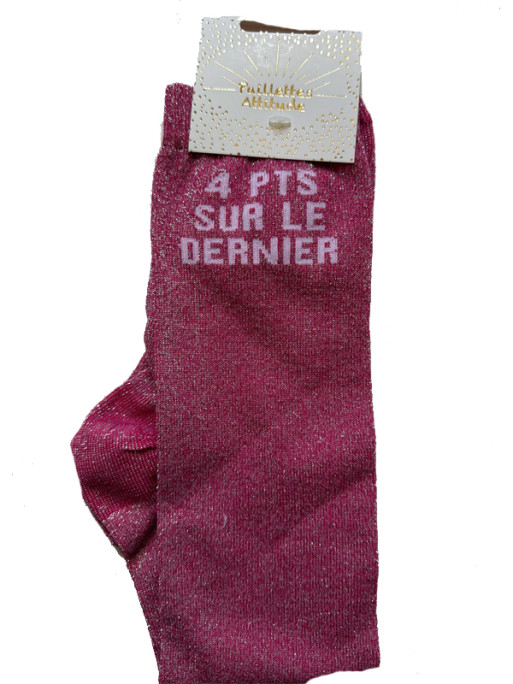 Chaussettes d'équitation pailletées ''4 PTS sur le dernier'' Paillettes Attitude