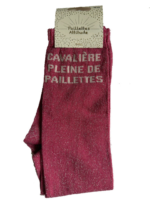 Chaussettes d'équitation pailletées ''Cavalière pleine de paillettes'' Paillettes Attitude