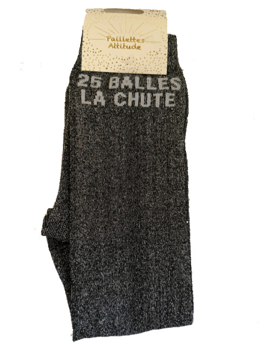 Chaussettes d'équitation pailletées ''25 Balles la chute'' Paillettes Attitude