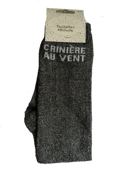 Chaussettes d'équitation pailletées ''Crinière au vent'' Paillettes Attitude