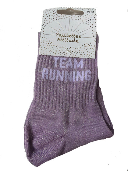 Chaussettes pailletées ''Team running'' Paillettes Attitude