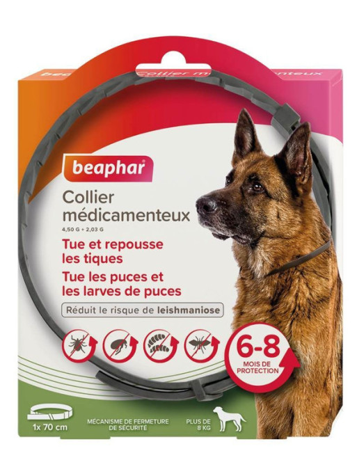 Collier médicamenteux 4.5g + 2.03g chien Beaphar