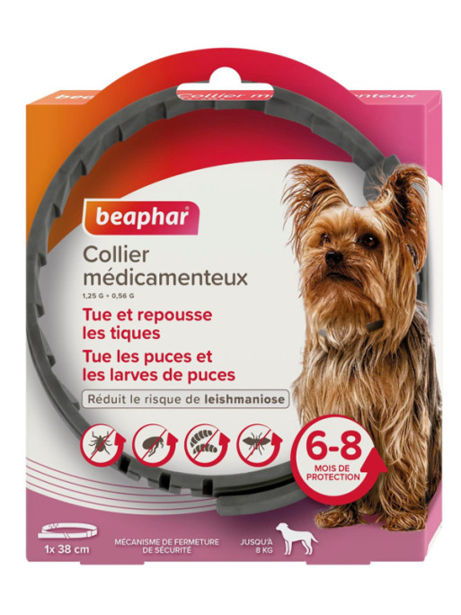 Collier médicamenteux 1.25g + 056g chien Beaphar