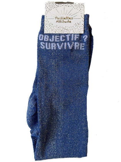 Chaussettes d'équitation pailletées ''Objectif Survivre'' Paillettes Attitude
