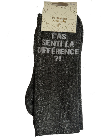 Chaussettes d'équitation pailletées ''T'as senti la différence'' Paillettes Attitude