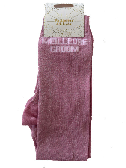 Chaussettes d'équitation pailletées ''Meilleure groom'' Paillettes Attitude