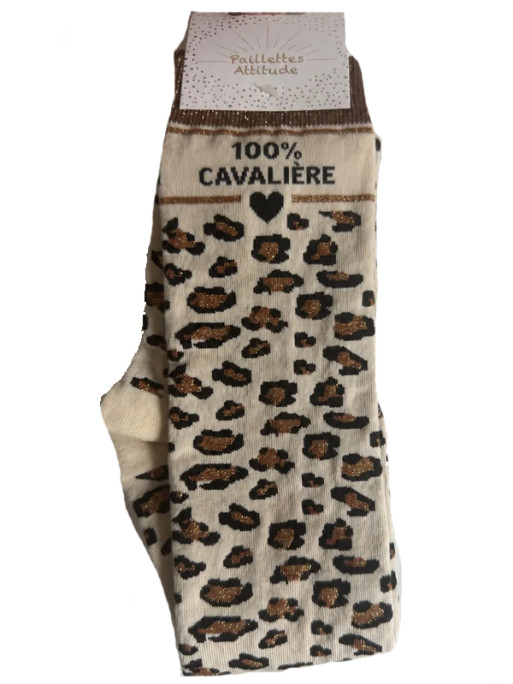 Chaussettes d'équitation pailletées ''100% Cavalière'' Paillettes Attitude