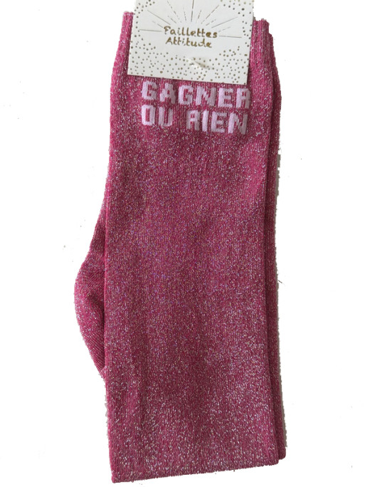 Chaussettes d'équitation pailletées ''Gagner ou rien'' Paillettes Attitude