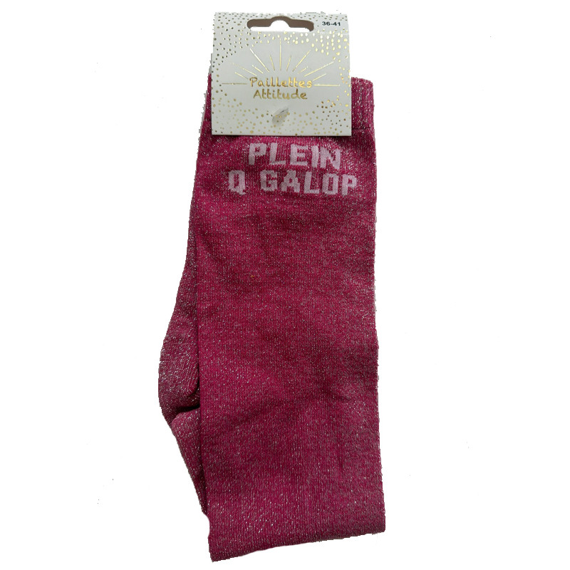 Chaussettes d'équitation pailletées ''Plein Q Galop'' Paillettes Attitude