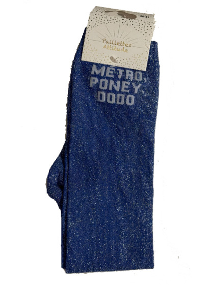 Chaussettes d'équitation pailletées ''Metro poney dodo'' Paillettes Attitude