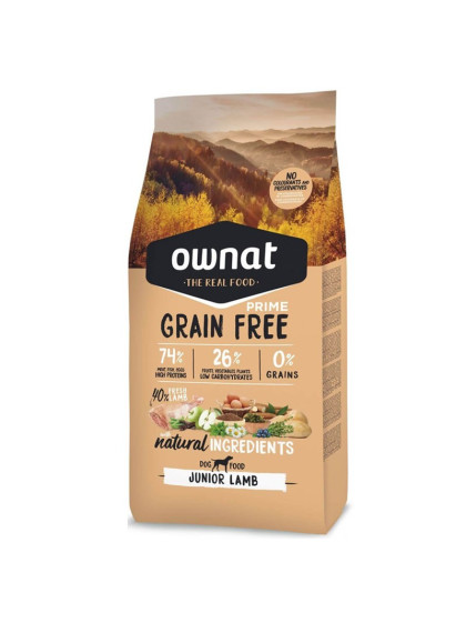 Croquettes pour chien Grain Free Prime Junior Lamb Ownat 3 kg