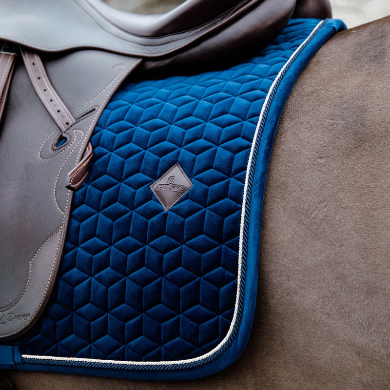 Tapis de selle Basic Velvet Dressage bleu marine Kentucky