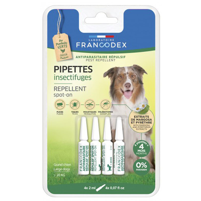 Insect Codex Pipettes Insectifuges pour Grands Chiens Francodex