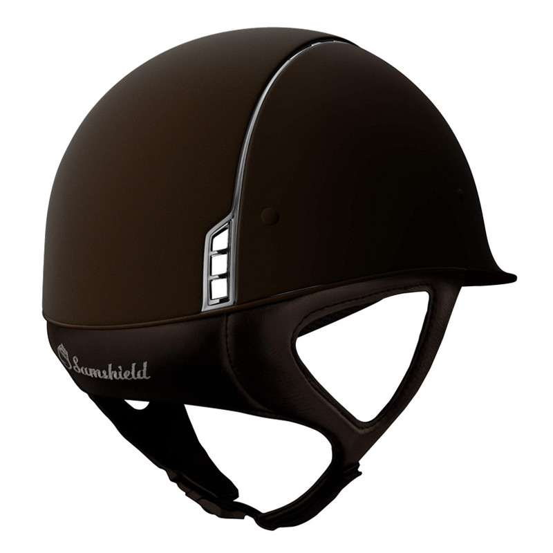 Casque Shadowmatt Blason Chrome noir Liseré Titanium Samshield
