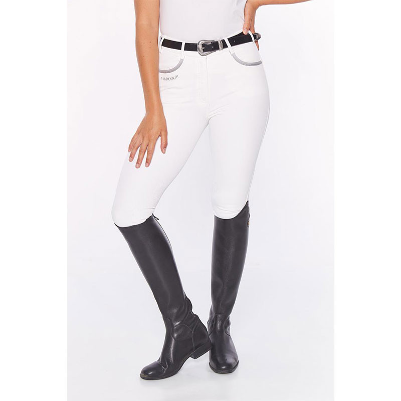 Pantalon Jaltika fix system grip Femme Rider Harcour blanc avant porté