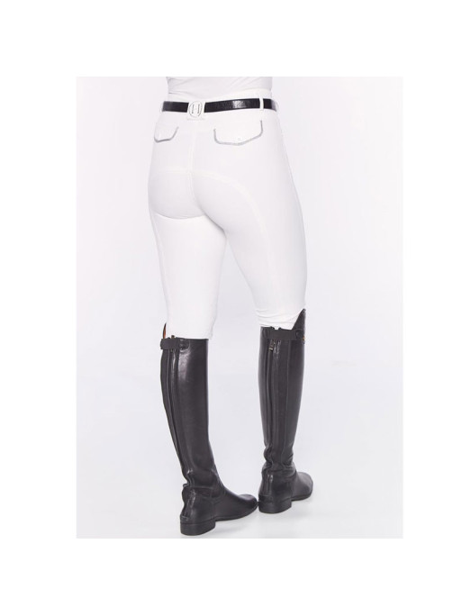Pantalon Jaltika fix system grip Femme Rider Harcour blanc arrière porté Pantalon Jaltika fix system grip Femme Rider Harcour blanc arrière porté