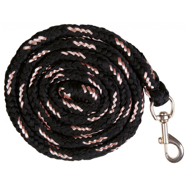 Longe rosegold avec mouqueton HKM noir / or rose