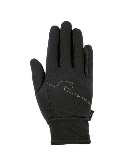 Gants equestrian softshell HKM noir