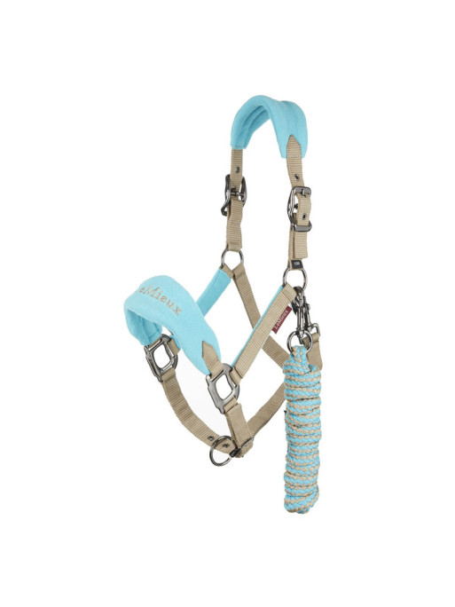 Licol + longe Vogue Fleece LeMieux Azur Licol + longe Vogue Fleece LeMieux Azur