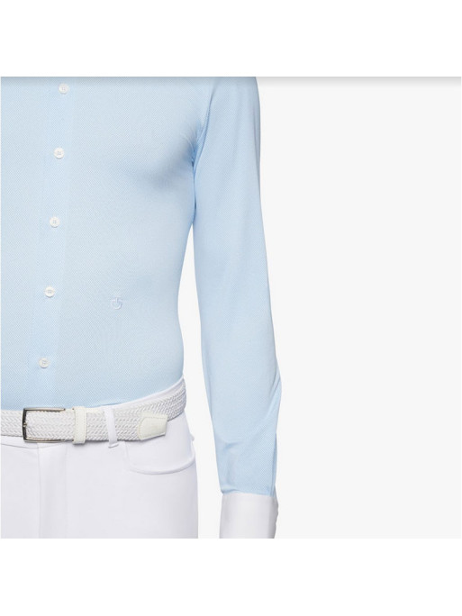 Chemise de concours boutonnée manches longues Cavalleria Toscana bleu Chemise de concours boutonnée manches longues Cavalleria Toscana bleu