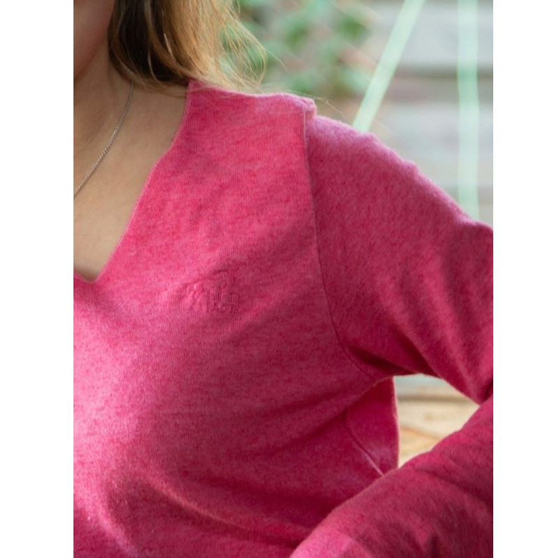 Pull Emy col en V oversize Jump'In Rose 2