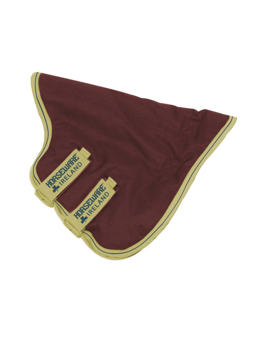 Couvre-cou Amigo Hero Ripstop Hood Horseware marron et vert fond blanc Couvre-cou Amigo Hero Ripstop Hood Horseware marron et vert fond blanc